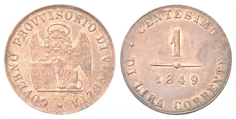 VENEZIA
Governo Provvisorio di Venezia, 1848-1849.
Centesimo 1849.
Cu gr. 0,9...