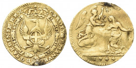 REGNO DI SARDEGNA
Carlo Emanuele III, 1730-1773.
Mezzo Zecchino 1744.
Au gr. 1,70
Dr. CAROLVS EMANVEL - D G SARDINIAE REX. Aquila verso s., corona...