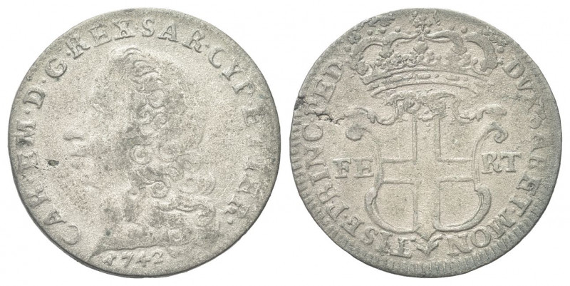 REGNO DI SARDEGNA
Carlo Emanuele III, 1730-1773.
5 Soldi 1742 III Tipo, Torino...