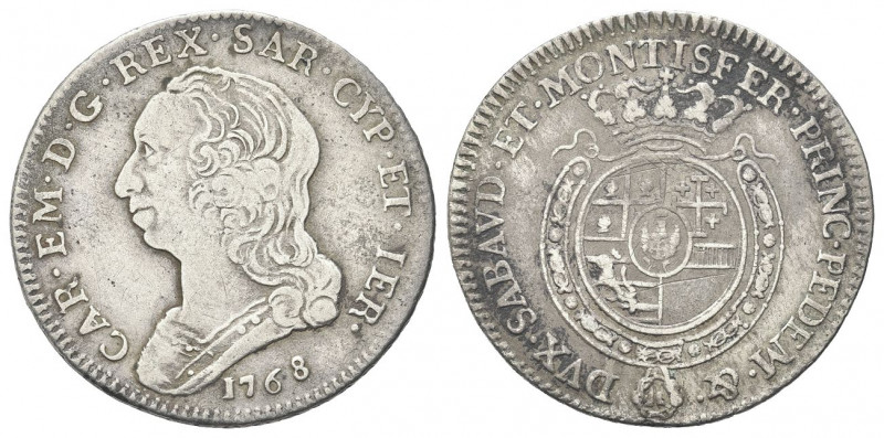 REGNO DI SARDEGNA
Carlo Emanuele III, 1730-1773.
Quarto di Scudo Nuovo 1768.
...
