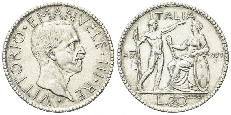 REGNO D’ITALIA
Vittorio Emanuele III, 1900-1943.
20 Lire 1927 a. VI Roma, Litt...