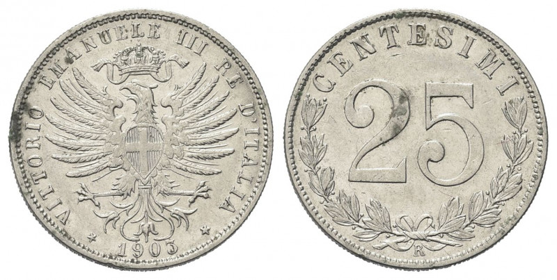 REGNO D’ITALIA
Vittorio Emanuele III, 1900-1943.
25 Centesimi 1903 Roma, Valor...