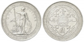 HONG KONG
Regina Vittoria, 1837-1901.
Trade Dollar 1897, zecca di Bombay.
Ag gr. 26,80
Dr. La Britannia stante v.s.che tiene il tridente e scudo c...