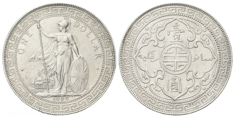 HONG KONG
Regina Vittoria, 1837-1901.
Trade Dollar 1898, zecca di Bombay.
Ag ...