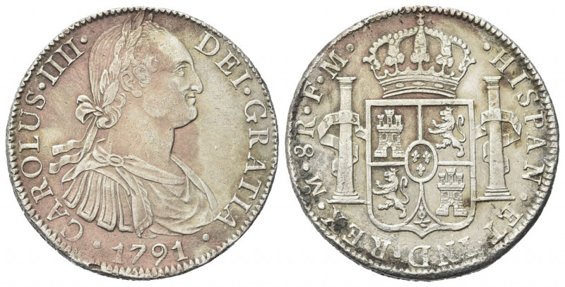 MESSICO
Carlo IV di Spagna, 1788-1808.
8 Reali 1791 FM, Città del Messico.
Ag...