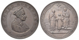 MILANO
Carlo Borromeo (cardinale), 1538-1584.
Medaglia 1896 opus S. Johnson.
Æ gr. 25,51 mm. 39
Dr. S CARLO BORROMEO. Busto a s., in abito cardina...