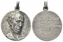 MILANO
Eugenio Villoresi (ingegnere), 1810-1879.
Medaglia 1929 opus L. Panzeri.
Ag gr. 10,46 mm. 28
Dr. Busto di scorcio verso d.; a d., E PANZERI...