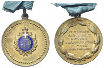 ROMA
Ventennio Fascista, dal 1923 al 1943.
Medaglia 1935 a. XIII VI Torneo Federazione Pugilistica italiana (FPI).
Ag dorato e smalti gr. 18,21 mm....