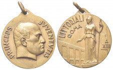 ROMA
Ventennio Fascista, dal 1923 al 1943.
Medaglia 1935 a. XIII GUf Littoriali Roma.
Æ gr. 16,06 mm. 28,5
Dr. PRINCEPS - IVVENTVTIS. Testa di Mus...