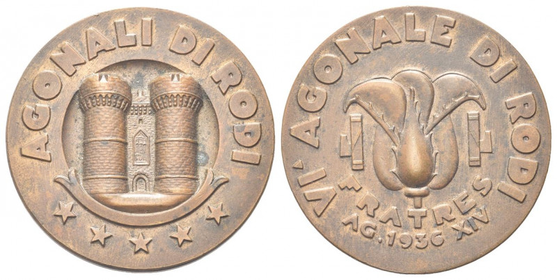 ROMA
Ventennio Fascista, dal 1923 al 1943.
Medaglia 1936 a. XIV.
Æ gr. 28,20 ...