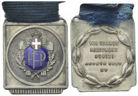 ROMA
Ventennio Fascista, dal 1923 al 1943.
Medaglia 1937 a. XV VIII Torneo Nazionale Novizi.
Metallo Bianco gr. 15,69 mm. 31,2x28,5
Dr. Le lettere...
