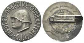 ROMA
Ventennio Fascista, dal 1923 al 1943.
Distintivo 1938 a. XVI GIL opus Lorioli.
Metallo Bianco gr. 16,24 mm. 38
Dr. CREDERE OBBEDIRE COMBATTER...