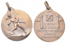 SONDRIO
Ventennio Fascista, dal 1923 al 1943.
Medaglia Trofeo Morelli Aprica Opera Nazionale Ballilla.
Æ gr. 5,32 mm. 24,3
Dr. Sciatore.
Rv. SOND...