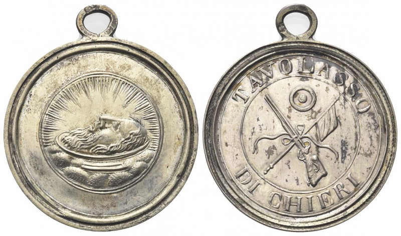 TORINO
Fine XVIII secolo.
Medaglia s. data. Tavolasso di Chieri.
Metallo Bian...