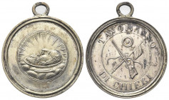 TORINO
Fine XVIII secolo.
Medaglia s. data. Tavolasso di Chieri.
Metallo Bianco gr. 4,68 mm. 34
Dr. Testa di San Giovanni Battista.
Rv. TAVOLASSO...