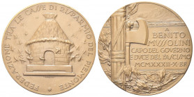 TORINO
Ventennio Fascista, dal 1923 al 1943.
Medaglia 1932 a. X opus S. Johnson.
Æ gr. 92,85 mm. 60,6
Dr. FEDERAZIONE TRA LE CASSE DI RISPARMIO DE...