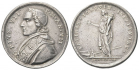 ROMA
Pio VII (Barnaba Chiaramonti), 1800-1823.
Medaglia 1806 a. VII opus G. Hamerani.
Ag gr. 28,45
Dr. PIVS VII - P M AN VII. Busto a s. con zucch...