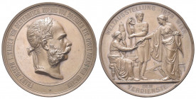 AUSTRIA
Francesco Giuseppe I d’Asburgo Lorena, 1848-1916.
Medaglia 1873 opus J. Tautenhayn e K. Schwenzer.
Æ gr. 153,67 mm. 70,4
Dr. FRANZ JOSEPH ...