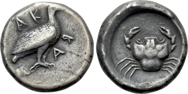 SICILY. Akragas. Didrachm (Circa 480/78-470 BC). 

Obv: AK / ЯА. 
Sea eagle s...