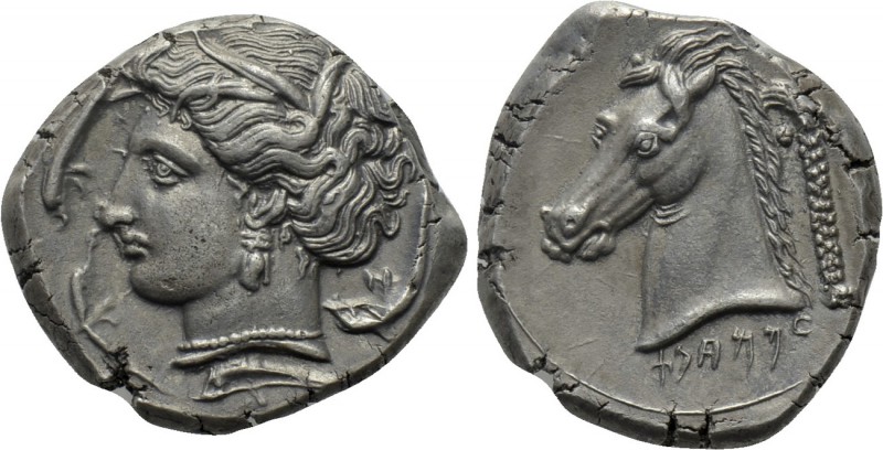 SICILY. Entella. Punic issues (Circa 345/38-320/15 BC). Tetradrachm.

Obv: Hea...