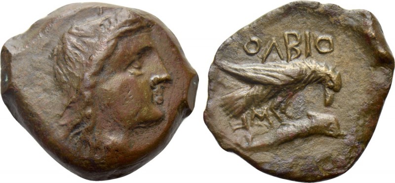 SKYTHIA. Olbia. Ae (Circa 380-360 BC). 

Obv: Laureate head of Apollo right.
...