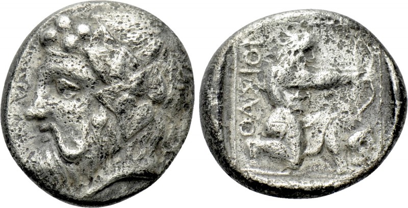 THRACE. Thasos. Drachm (Circa 390-335 BC). 

Obv: Head of Dionysos left, weari...