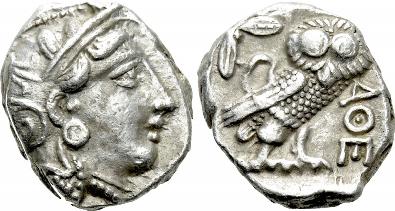 ATTICA. Athens. Tetradrachm (Circa 400/390-353 BC). 

Obv: Helmeted head of At...
