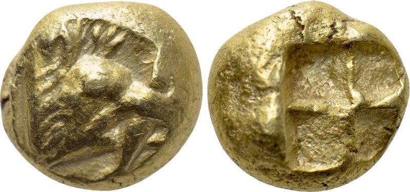 MYSIA. Kyzikos. EL Hekte (Circa 550-500 BC).

Obv: Head of boar right, holding...