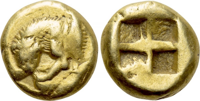 MYSIA. Kyzikos. EL Hemihekte (Circa 500-460 BC).

Obv: Forepart of panther lef...