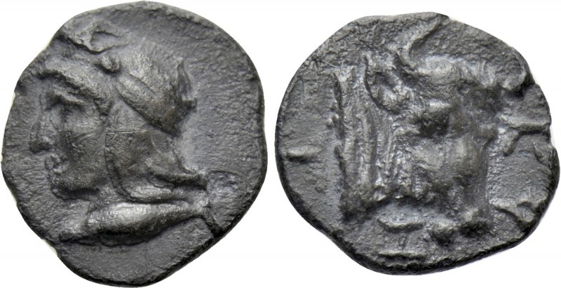 MYSIA. Kyzikos. Hemiobol (Circa 410-400 BC). 

Obv: Head of Attis left, wearin...