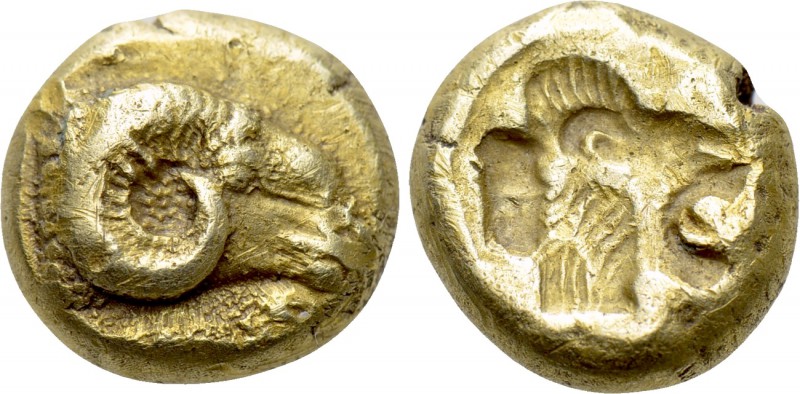 LESBOS. Mytilene. EL Hekte (Circa 521-478 BC). 

Obv: Head of ram right; below...