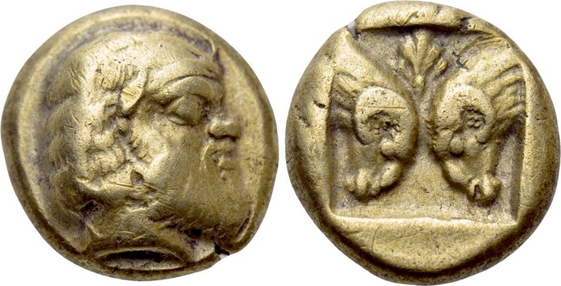 LESBOS. Mytilene. EL Hekte (Circa 454-428/7 BC).

Obv: Diademed head of Sileno...