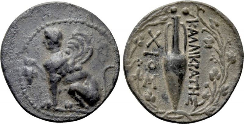 IONIA. Chios. Drachm (Circa 170-120 BC). Kallikrates, magistrate.

Obv: Sphinx...