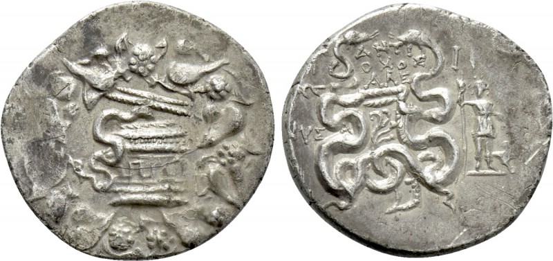 LYDIA. Nysa. Cistophor (2nd-1st centuries BC). Antiochos Ale-, magistrate. Dated...