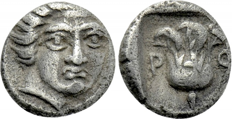 CARIA. Rhodes. Hemidrachm (Circa 408/7-390 BC). 

Obv: Head of Helios facing s...