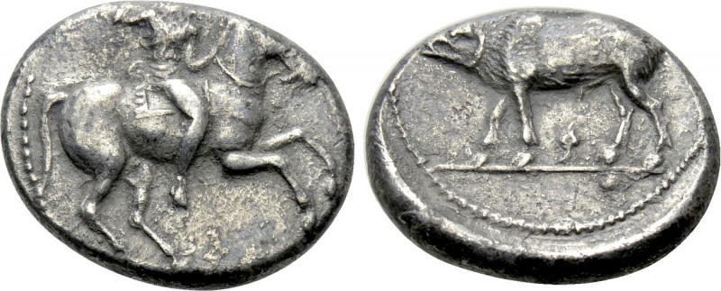 PAMPHYLIA. Aspendos. Drachm (Circa 420-360 BC). 

Obv: Warrior (Mopsos), holdi...