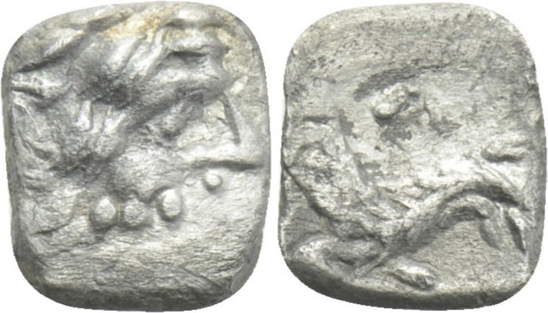 LYCAONIA. Laranda. Obol (Circa 324/3 BC). 

Obv: Head of Herakles right.
Rev:...