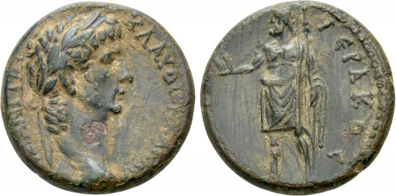 PHRYGIA. Aezanis. Claudius (41-54). Ae. Klaudios Hierax, magistrate. 

Obv: KΛ...