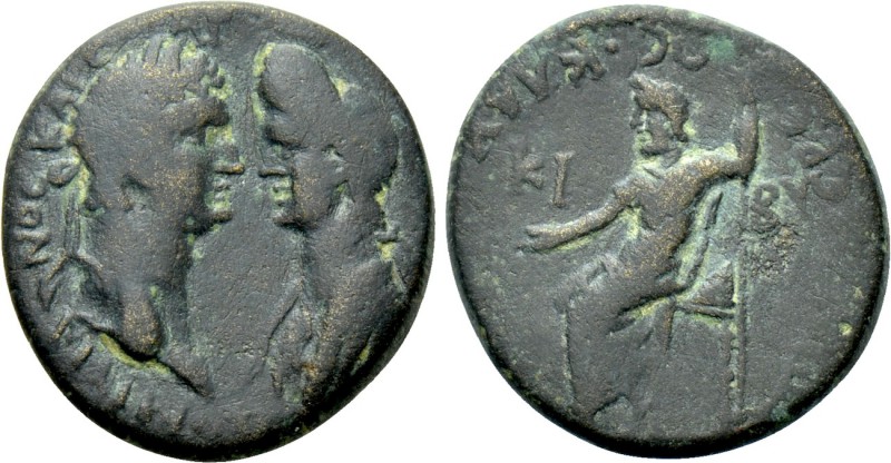 PHRYGIA. Cibyra. Domitian with Domitia (81-96). Ae. Klaudios Bias, archiereos. ...