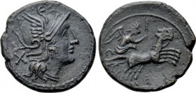 ANONYMOUS. Fourrée Denarius (Circa 2nd century BC). Imitating an uncertain type.