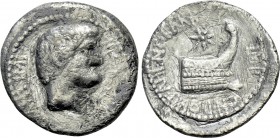 MARK ANTONY. Denarius (40 BC). Uncertain mint, possibly Corcyra. Cn. Domitius Ahenobarbus, imperator.
