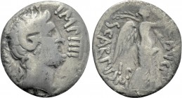 MARK ANTONY. Denarius (31 BC). Cyrene. L. Pinarius Scarpus, imperator.