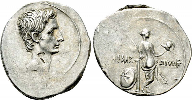 OCTAVIAN. Denarius (32-31 BC). Uncertain mint in Italy, possibly Rome.

Obv: B...