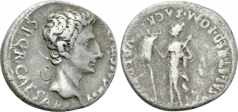 AUGUSTUS (27 BC-14 AD). Denarius. Uncertain mint in Spain, possibly Colonia Patr...