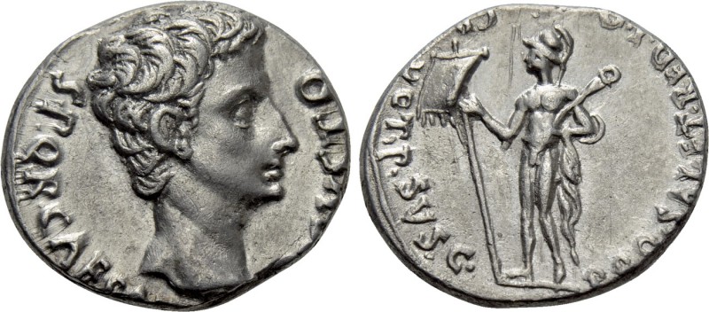 AUGUSTUS (27 BC-14 AD). Denarius. Uncertain mint in Spain, possibly Colonia Patr...