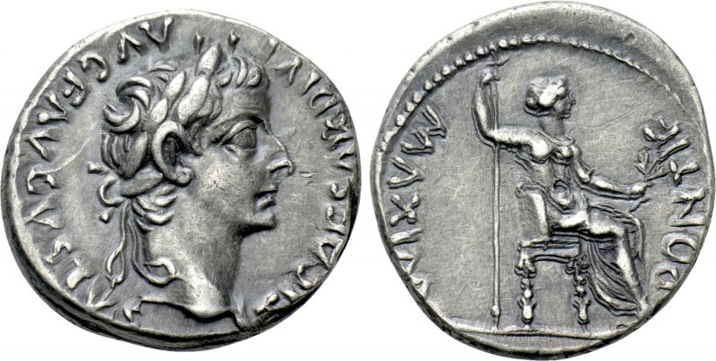 TIBERIUS (14-37). Denarius. Lugdunum. "Tribute Penny" type. 

Obv: TI CAESAR D...
