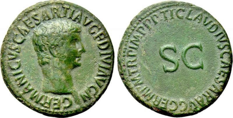 GERMANICUS (Died 19). As. Rome. Struck under Claudius. 

Obv: GERMANICVS CAESA...