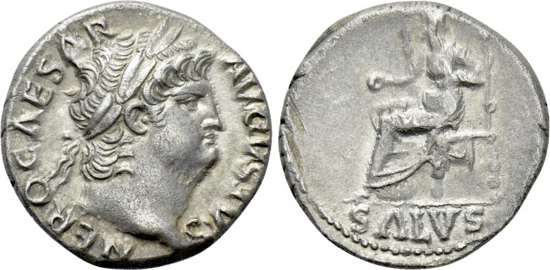 NERO (54-68). Denarius. Rome. 

Obv: NERO CAESAR AVGVSTVS. 
Laureate head rig...