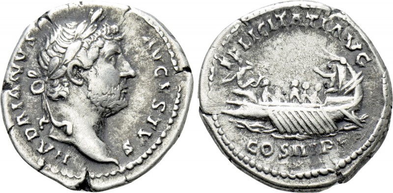 HADRIAN (117-138). Denarius. Rome. 

Obv: HADRIANVS AVGVSTVS. 
Laureate head ...