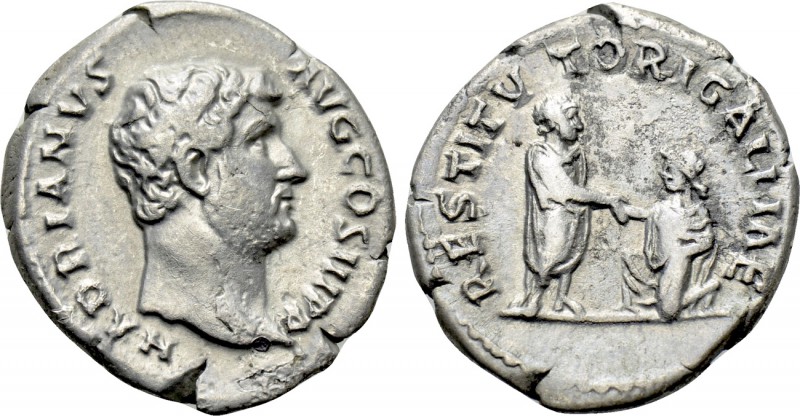 HADRIAN (117-138). Denarius. Rome. "Travel Series" issue. 

Obv: HADRIANVS AVG...